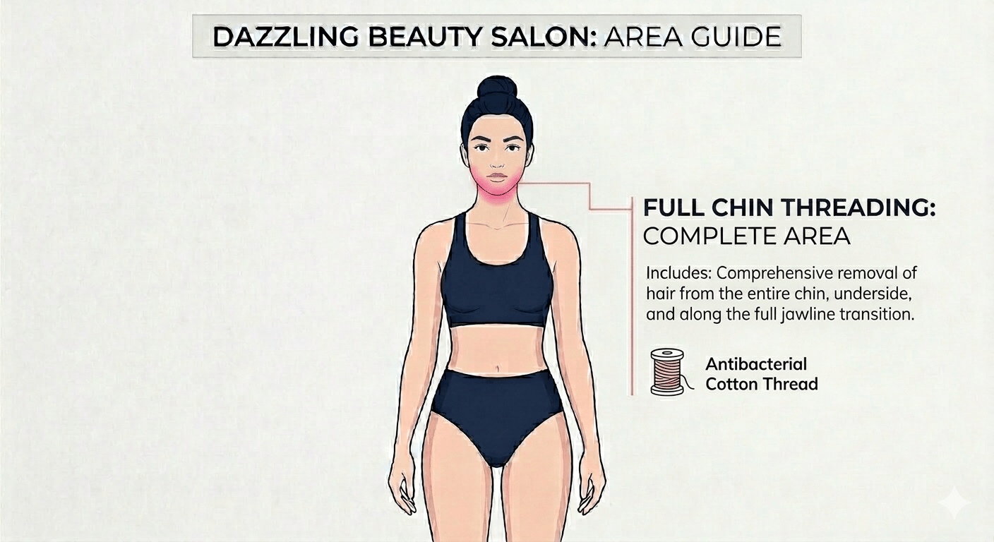 Full Chin Threading in Huntington Park, CA | Dazzling Beauty Salon